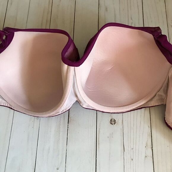 Torrid Curve burgundy lace bra SZ 44DDD underwire padded sexy full coverage - Picture 5 of 7